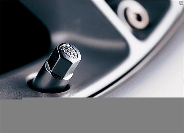 Capuchons valve logo Porsche + 4 valves - longs - SANS système