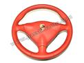 Volant cuir 3 branches avec airbag # Boxster-04 - Rouge Boxster  