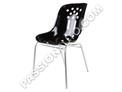 Chaise assise noire & cadre blanc - Réplique siège # 356 Speedster