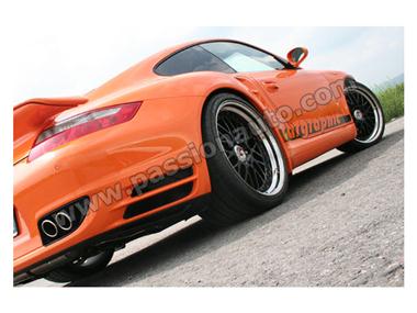 997 ph1. turbo 07-09  Sorties inox 2x88x77mm # CARGRAPHIC #