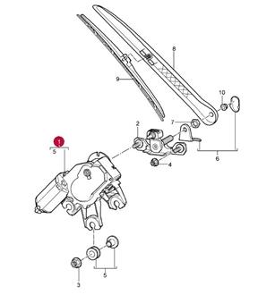 Moteur d'essuie-glace ARRIERE # Cayenne 955-957 03-10 [Porsche Origine]