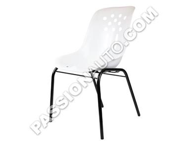 Chaise assise blanche & cadre noir -  Réplique siège # 356 Speedster