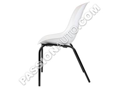 Chaise assise blanche & cadre noir -  Réplique siège # 356 Speedster