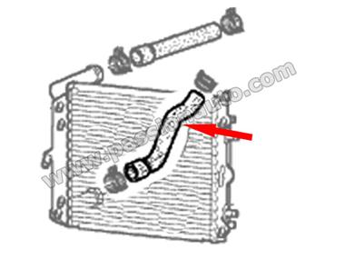 Durite d´eau en bas (retour) du radiateur AVG # Boxster 3.2 99-04
